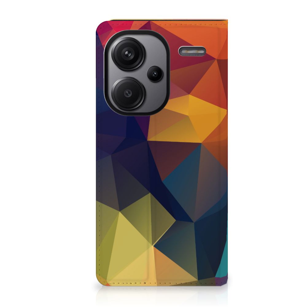 Xiaomi Redmi Note 13 Pro Plus Stand Case Polygon Color met kleurrijke geometrische patronen voor stijl en bescherming.