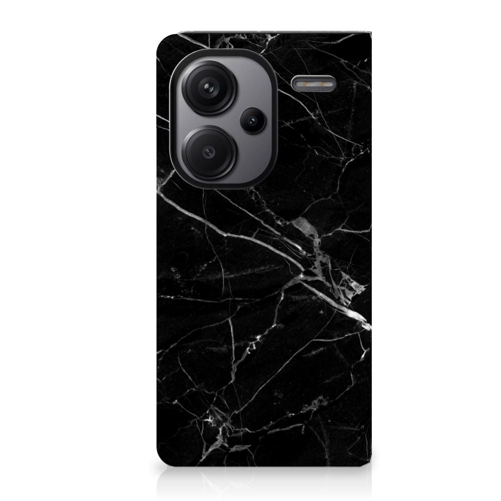 Xiaomi Redmi Note 13 Pro Plus Standcase Marmer Zwart ontwerp achterzijde