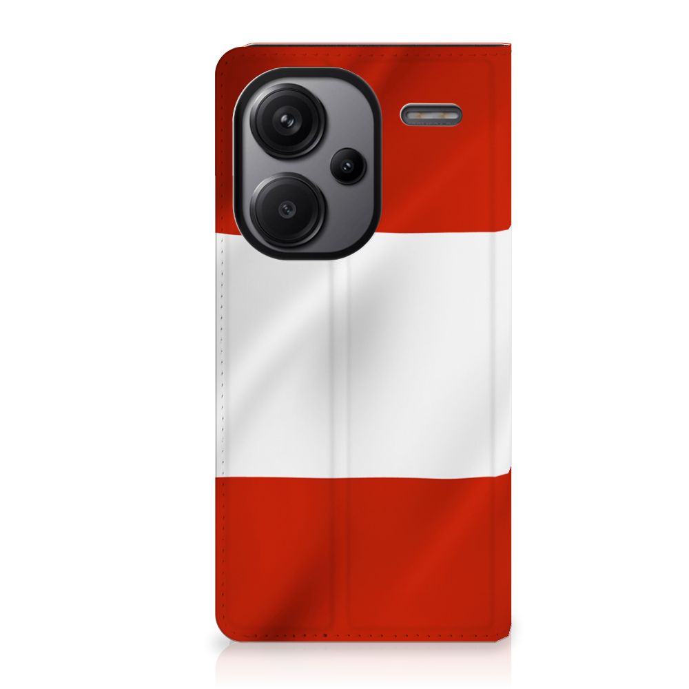 Xiaomi Redmi Note 13 Pro Plus Standcase Oostenrijk vlag design voorkant