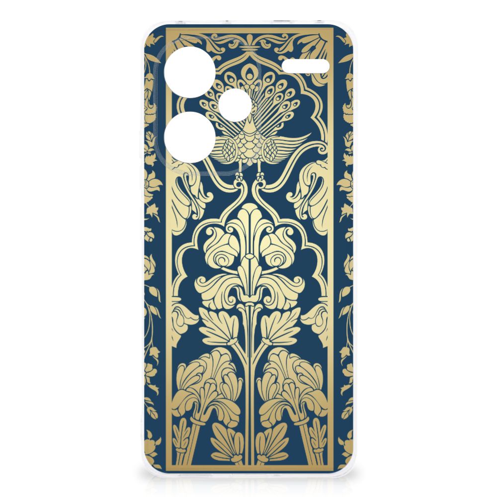 Xiaomi Redmi Note 13 Pro Plus TPU Case Beige Flowers design beige flowers achterkant