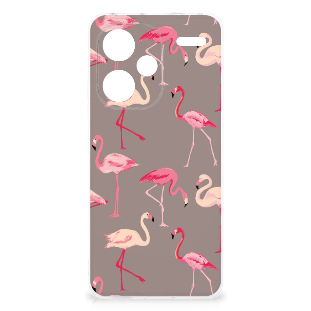Xiaomi Redmi Note 13 Pro Plus TPU Hoesje Flamingo flamingo print achterkant