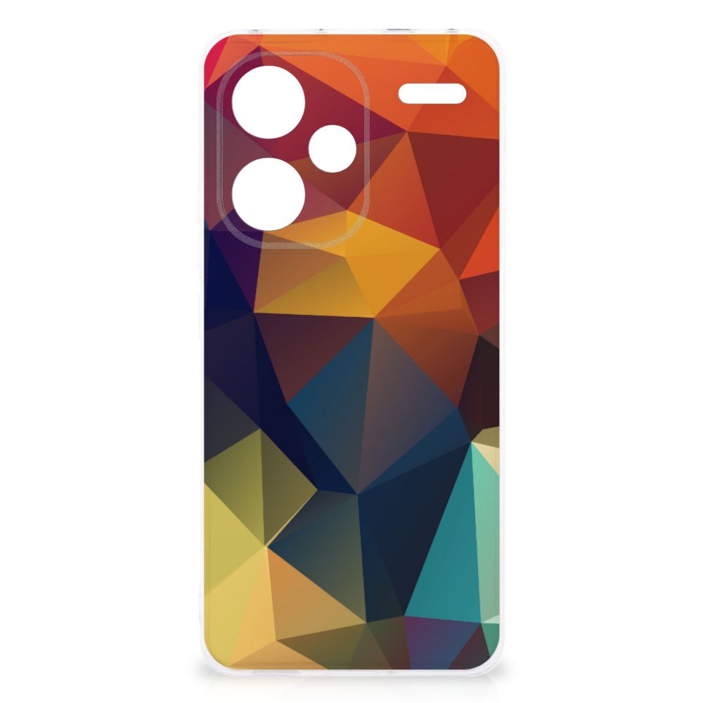 Xiaomi Redmi Note 13 Pro Plus TPU Hoesje Polygon Color in abstract kleurenspel driehoeken design voorkant