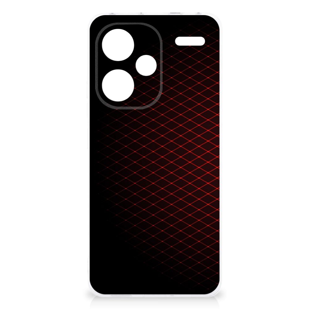 Xiaomi Redmi Note 13 Pro Plus TPU bumper Geruit Rood achteraanzicht