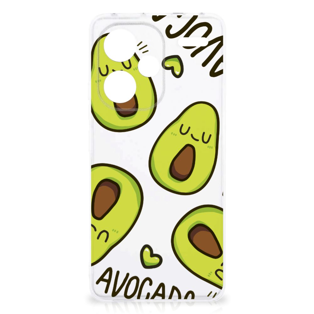 Xiaomi Redmi Note 13 Pro Plus Telefoonhoesje met Naam Avocado Singing design avocado aanzicht