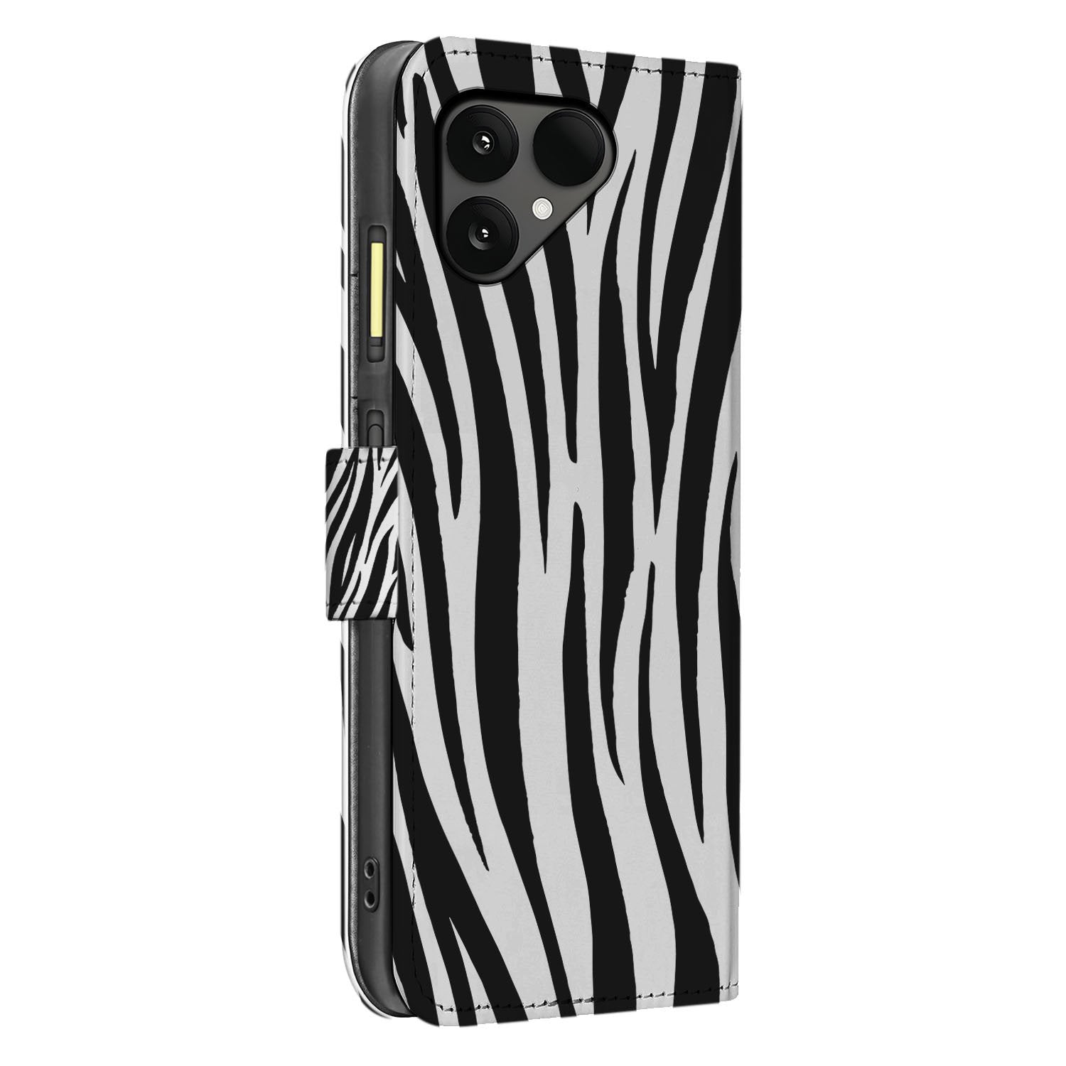Zebra Print Fairphone 6 Portemonnee Hoesje Zebra-design zijkant