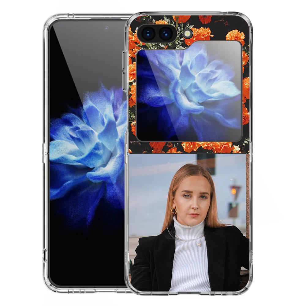 Samsung Galaxy Z Flip 6 Zelf Ontwerp Hard Case Hoesje met Foto bloemen design voorzijde