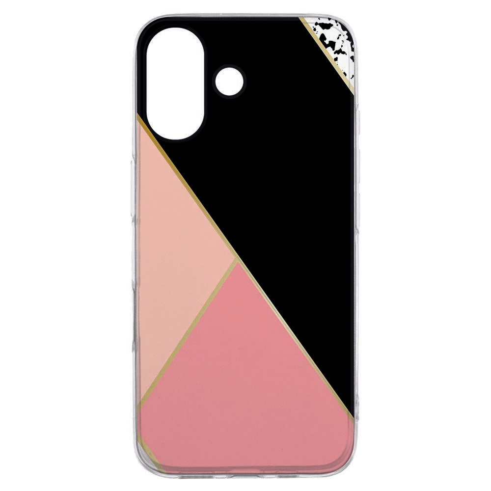 Apple iPhone 17 Softcase Back cover Zwart Roze Vormen