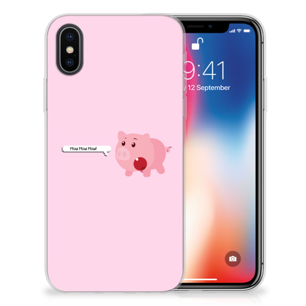 Apple iPhone X | Xs Telefoonhoesje met Naam Pig Mud