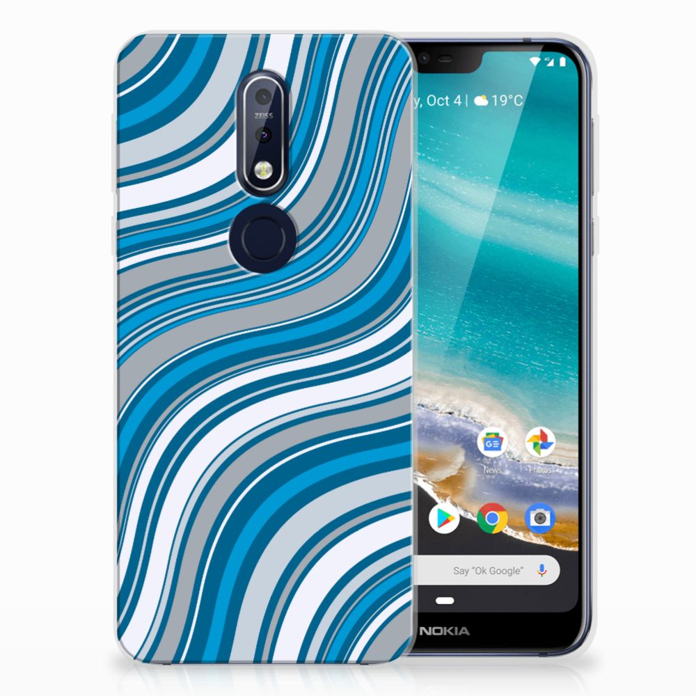 Nokia 7.1 TPU bumper Waves Blue