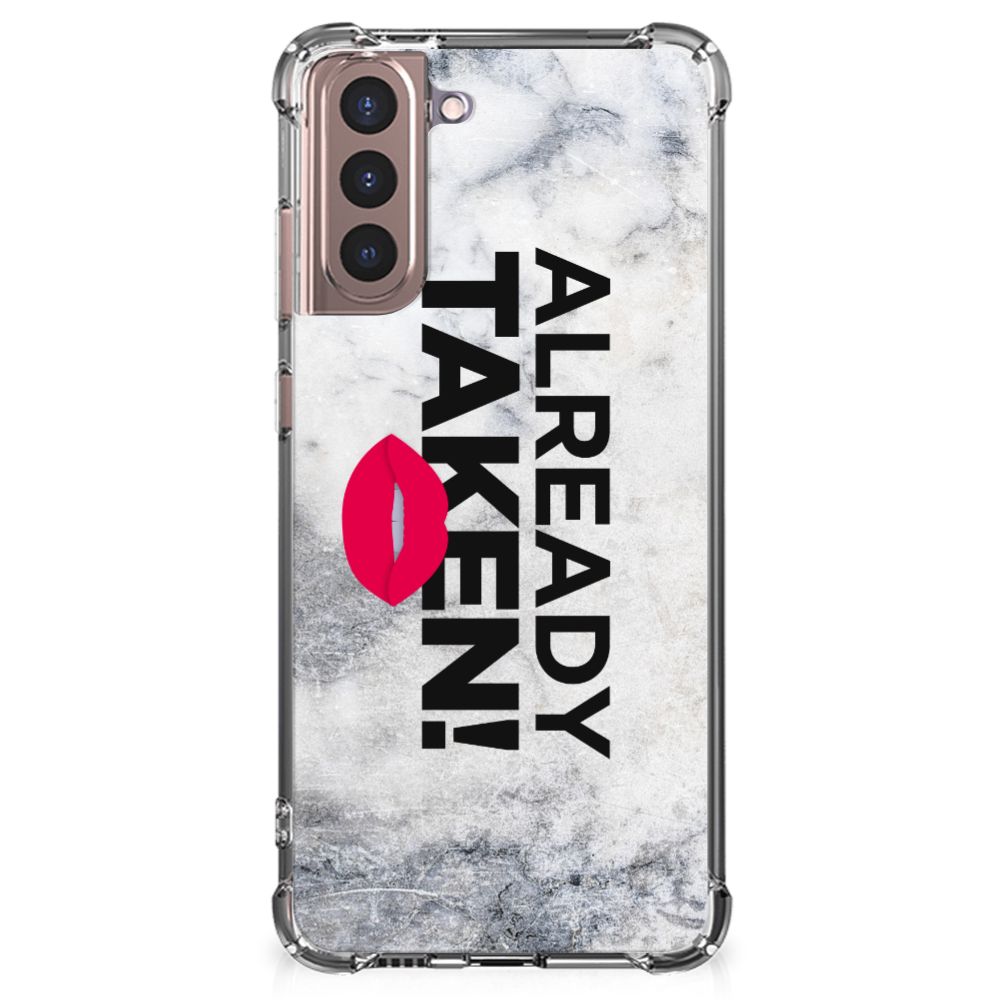 Samsung Galaxy S21 Plus Telefoonhoesje met tekst Already Taken White B2C Telecom