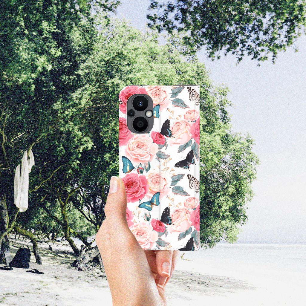 OPPO Reno8 Lite Smart Cover Butterfly Roses - B2C Telecom