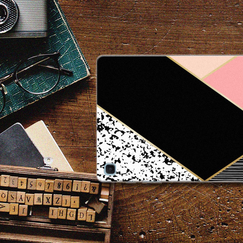 Samsung Galaxy Tab S6 Lite | S6 Lite (2022) Back Cover Zwart Roze Vormen - B2C Telecom