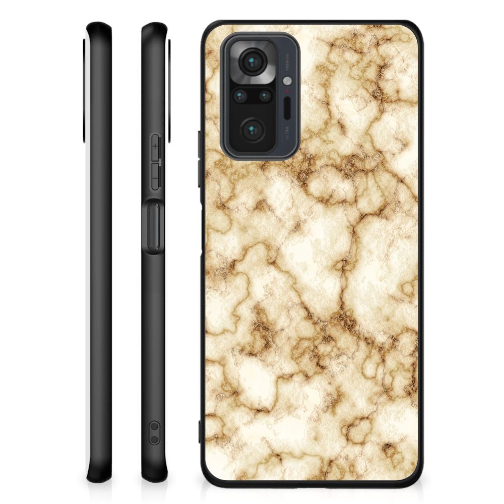Xiaomi Redmi Note 10 Pro Marmeren Print Telefoonhoesje Marmer Goud B2C Telecom