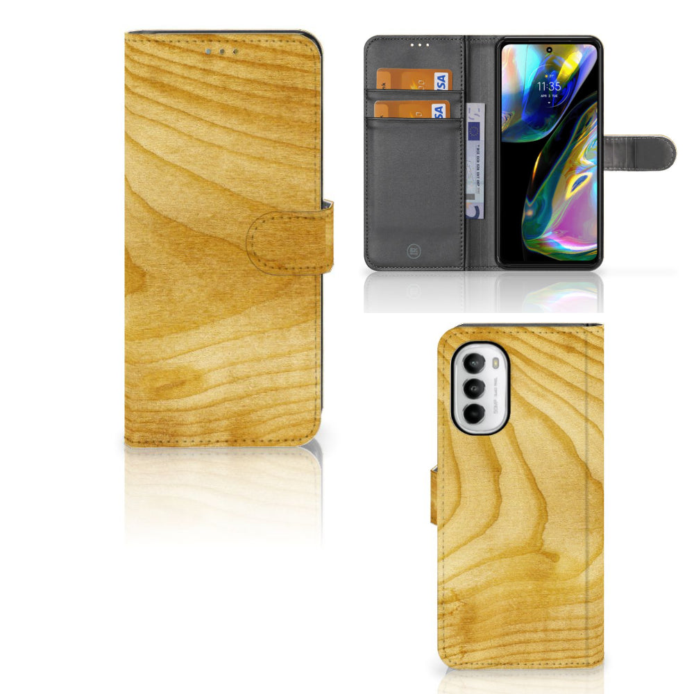 Motorola Moto G52 | Moto G82 Book Style Case Licht Hout