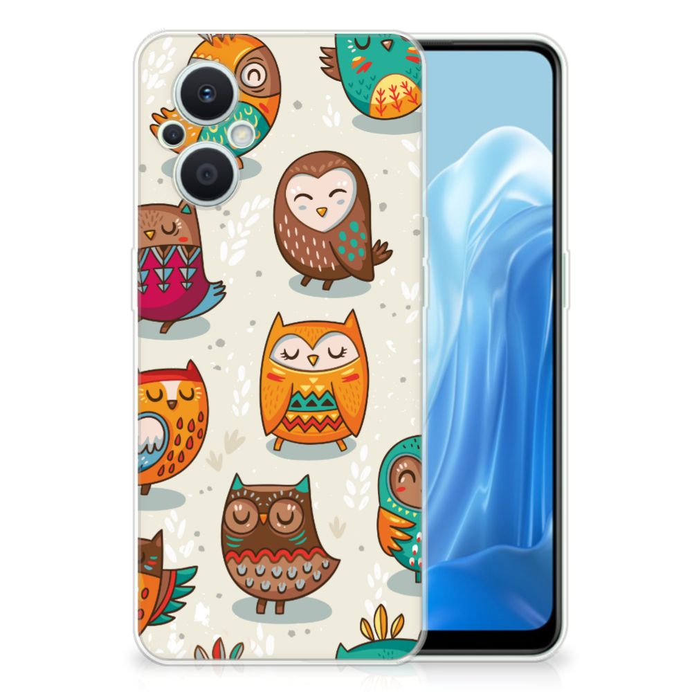 OPPO Reno8 Lite TPU Hoesje Vrolijke Uilen B2C Telecom