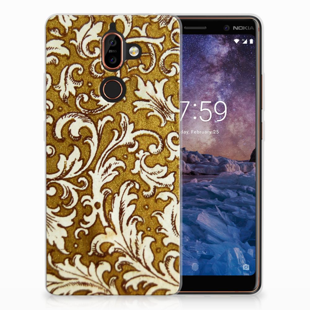 Siliconen Hoesje Nokia 7 Plus Barok Goud