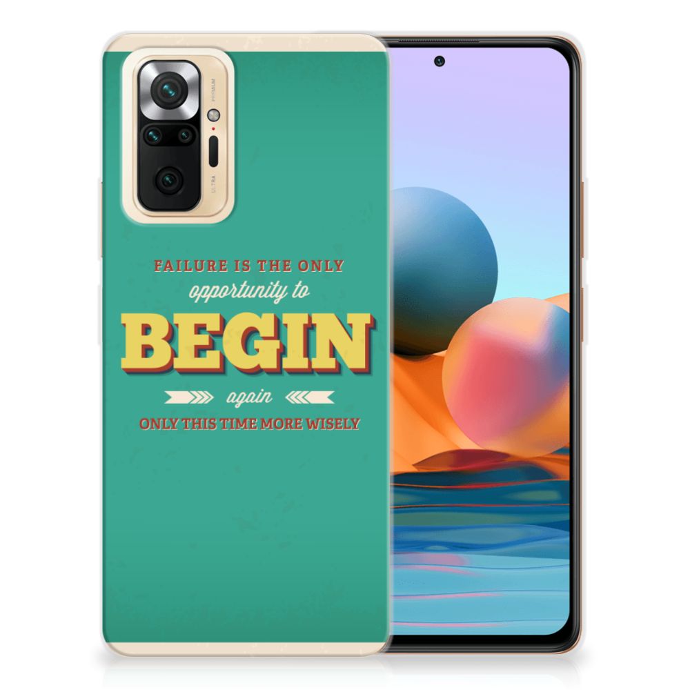 Xiaomi Redmi Note 10 Pro Siliconen hoesje met naam Quote Begin