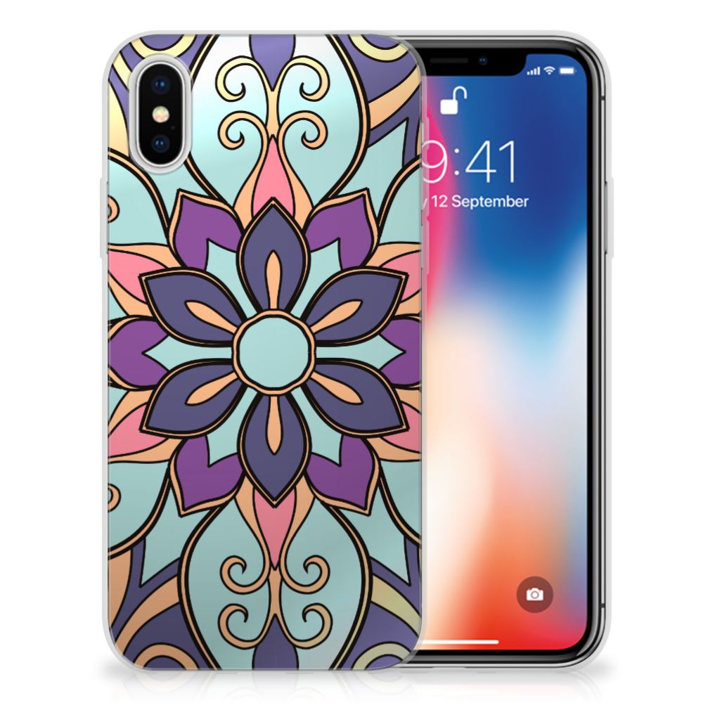 Apple iPhone X | Xs TPU Case Purple Flower