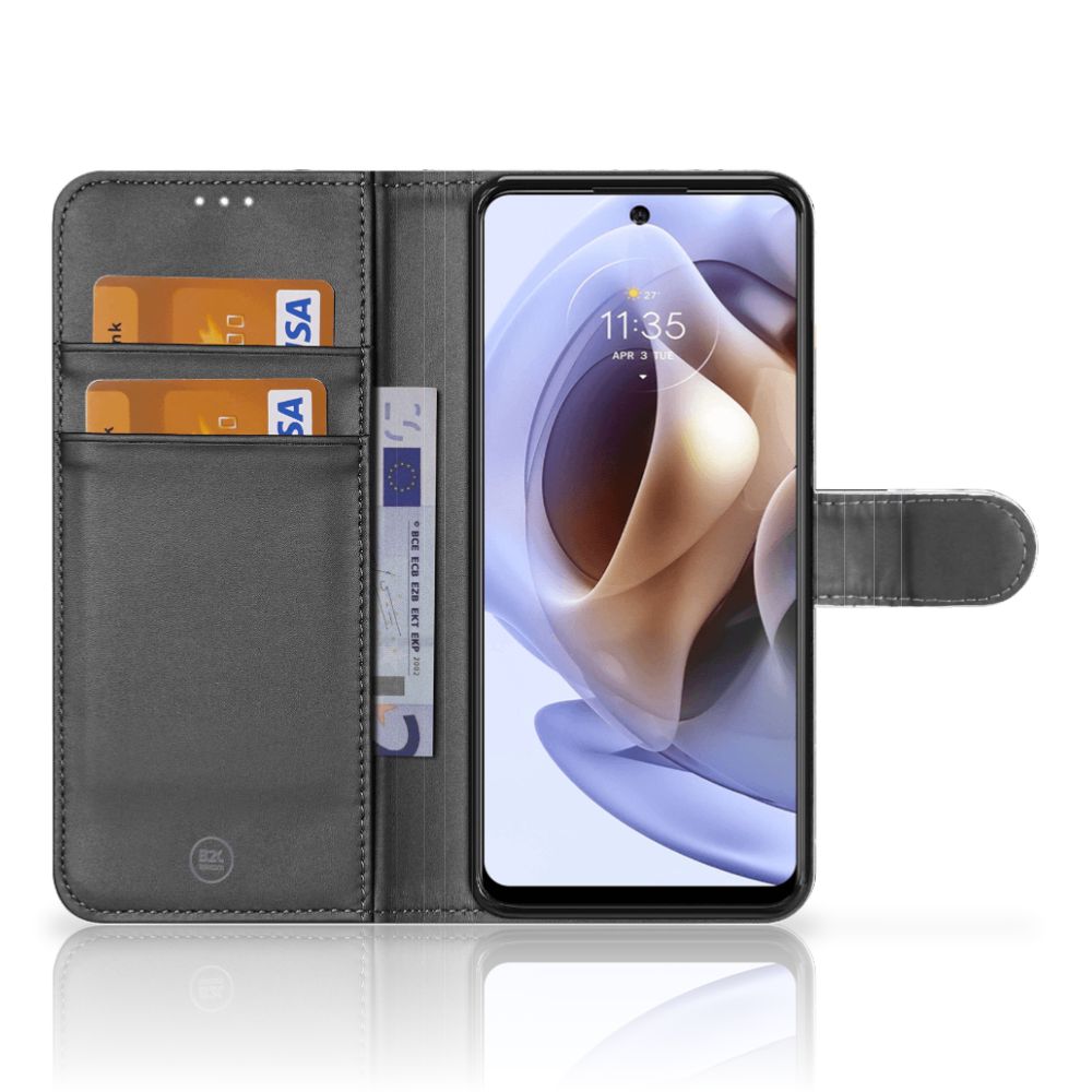 Motorola Moto G31 | G41 Bookcase Marmer Wit Zwart - Origineel Cadeau Man