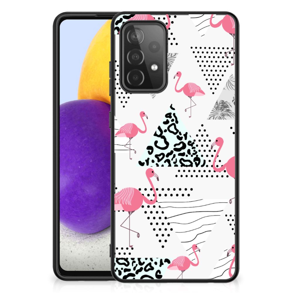 Samsung Galaxy A72 (5G/4G) Dierenprint Telefoonhoesje Flamingo Triangle