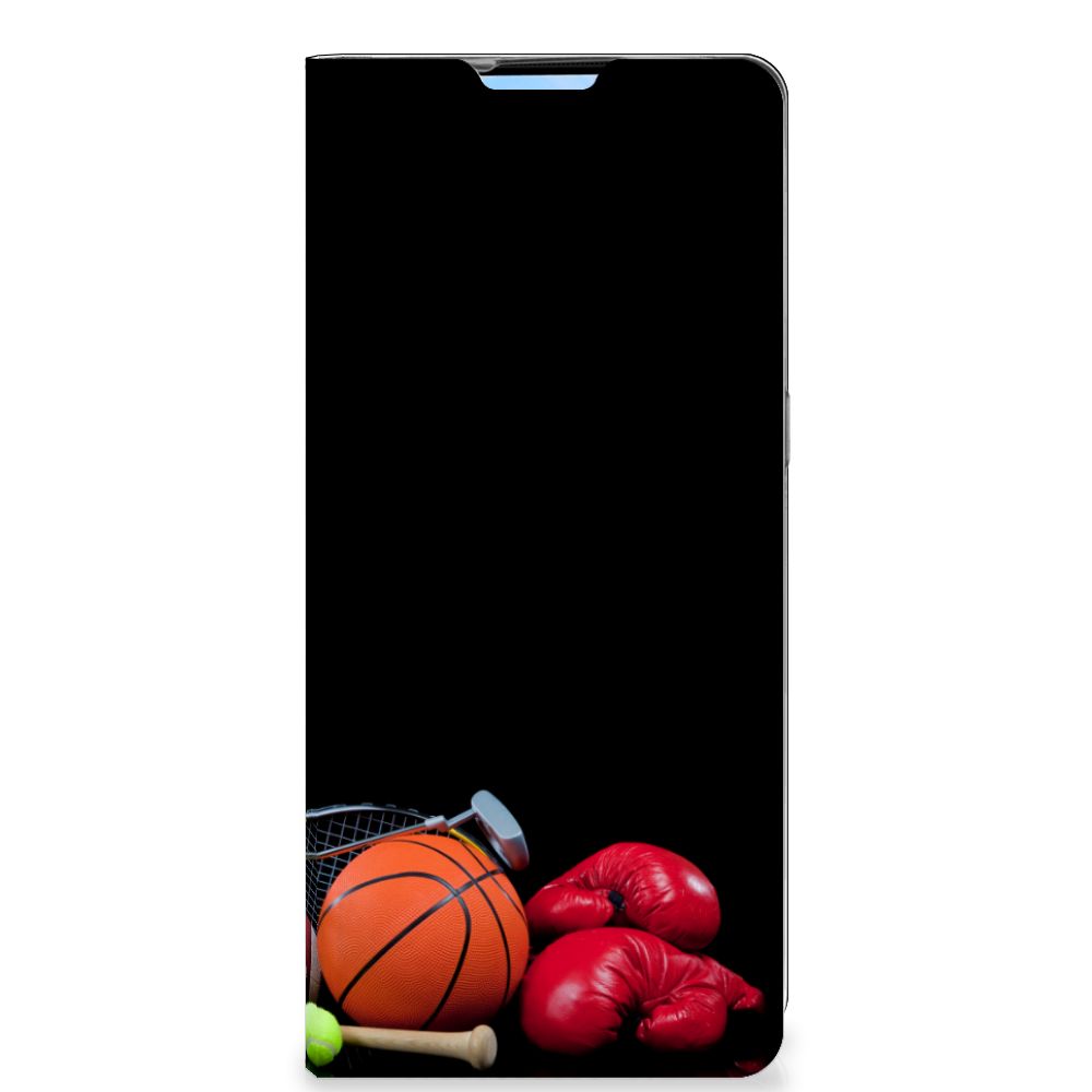 OPPO Reno4 Pro 5G Hippe Standcase Sports design with sports equipment like basketball and boxing gloves.