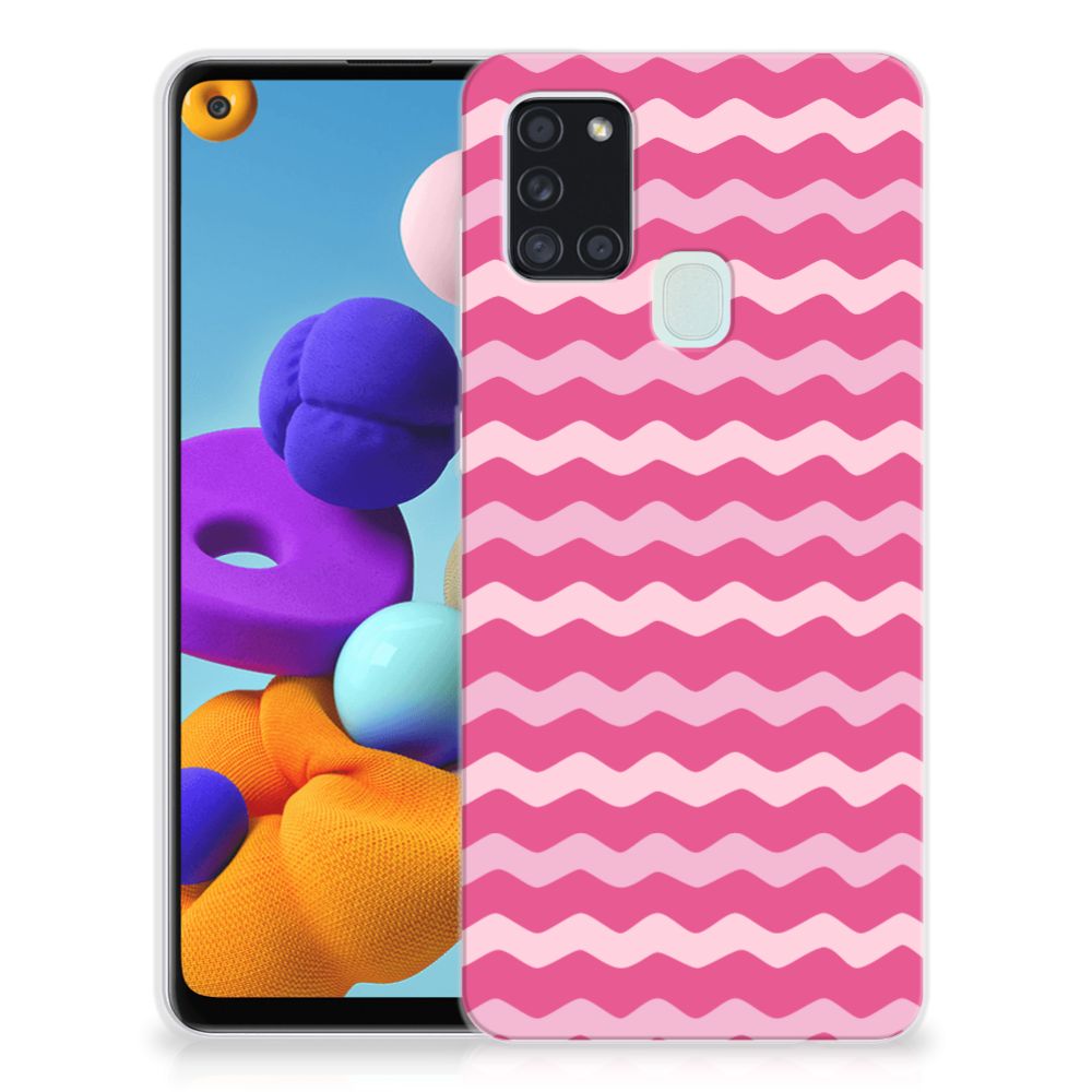 Samsung Galaxy A21s TPU bumper Waves Pink