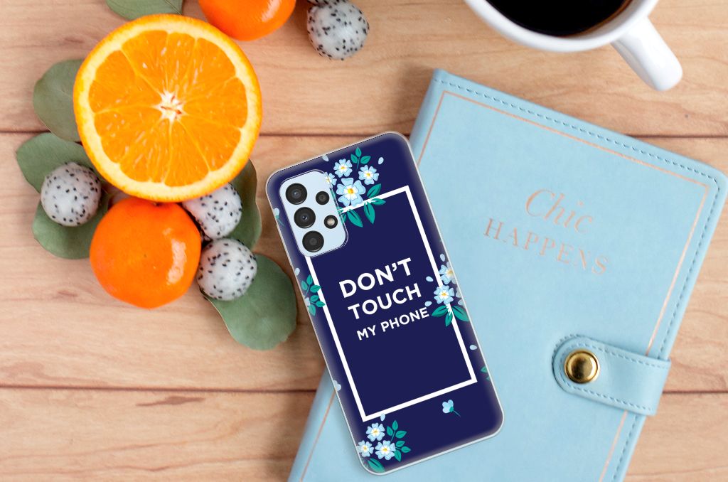 Samsung Galaxy A13 4G Silicone-hoesje Flowers Blue DTMP B2C Telecom