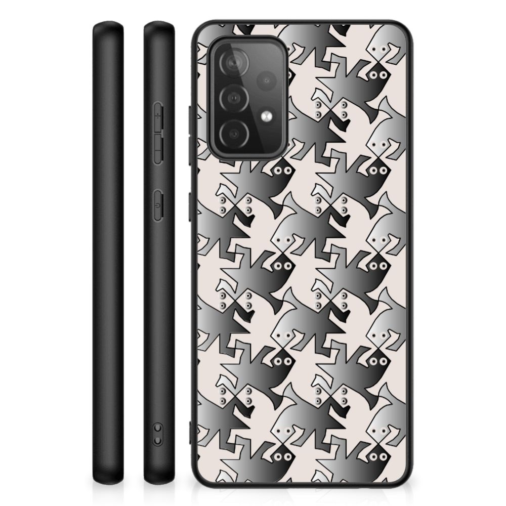 Samsung Galaxy A72 (5G/4G) Dierenprint Telefoonhoesje Salamander Grey