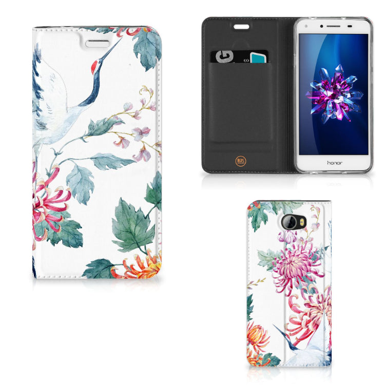 Huawei Y5 2 | Y6 Compact Hoesje maken Bird Flowers