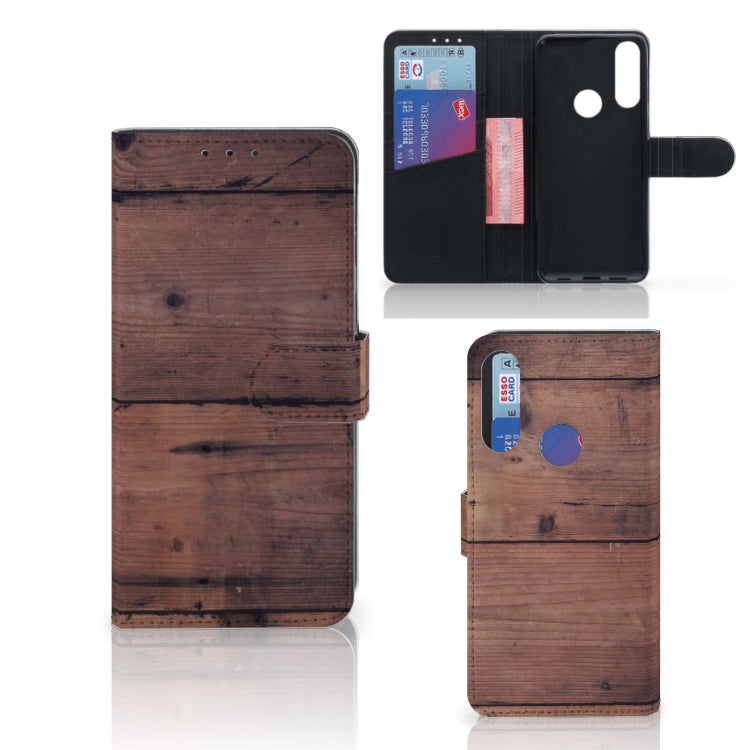 Alcatel 1S 2020 Book Style Case Old Wood