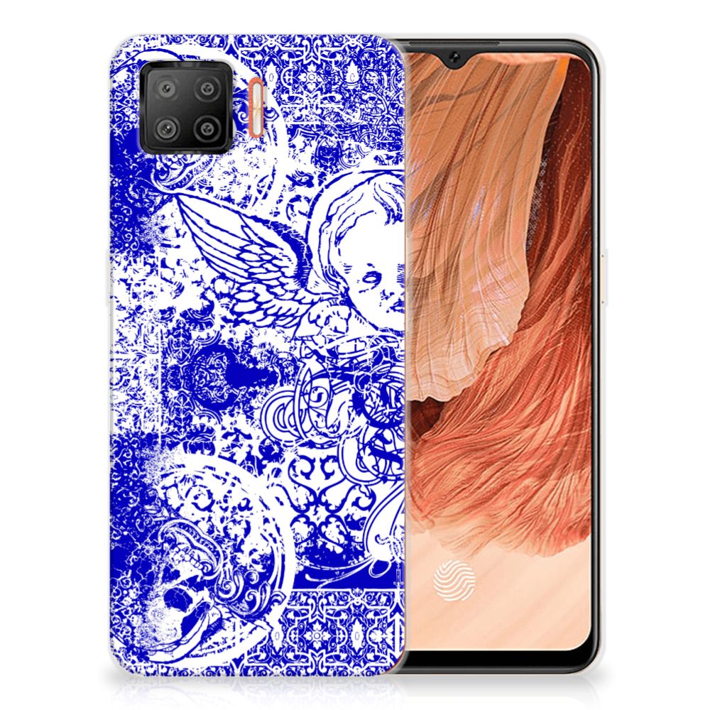 Silicone Back Case OPPO A73 4G Angel Skull Blauw B2C Telecom