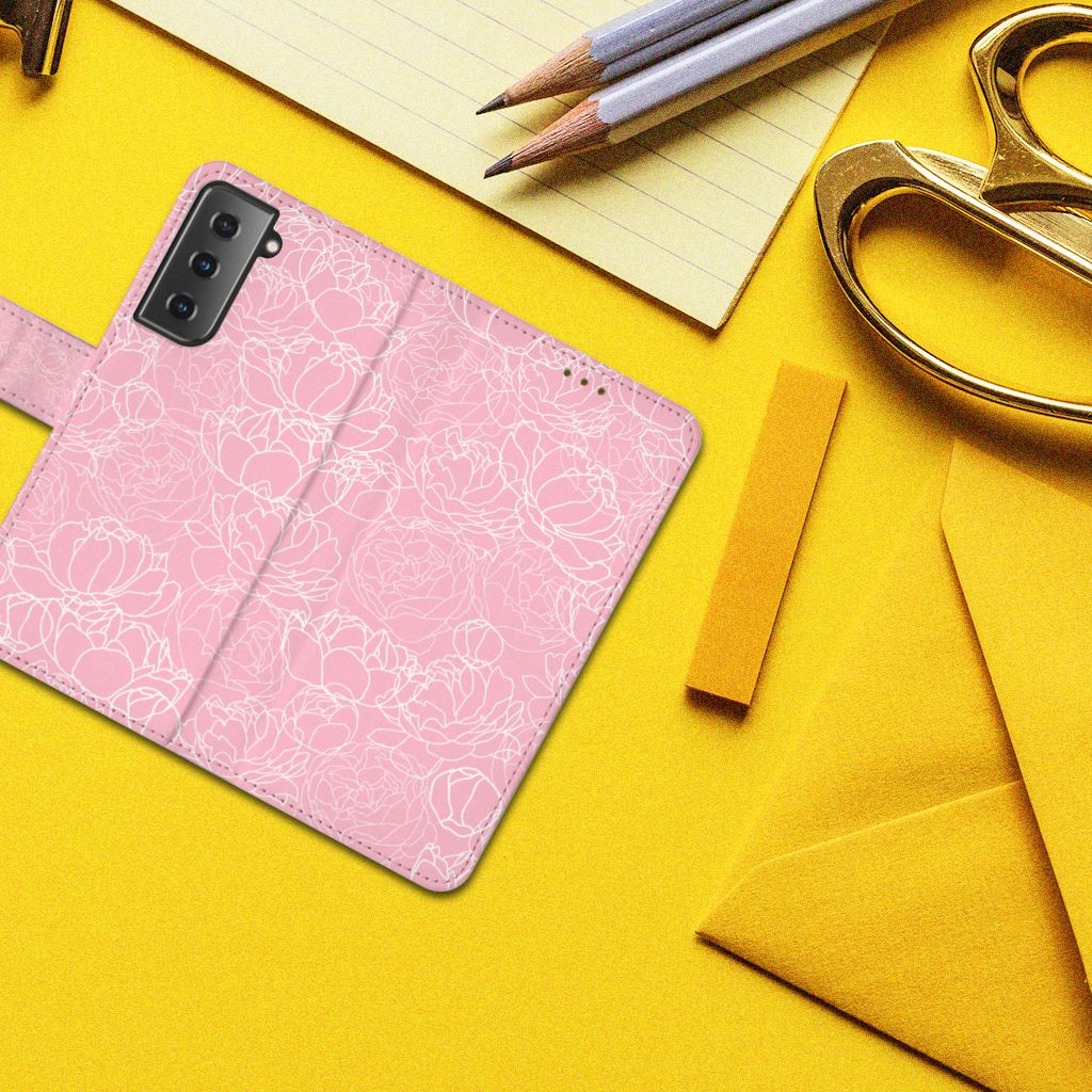 Samsung Galaxy S21 Hoesje White Flowers