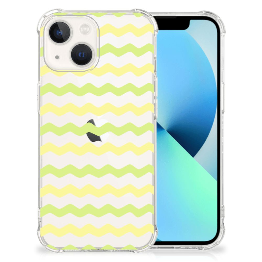 iPhone 13 Doorzichtige Silicone Hoesje Waves Yellow B2C Telecom