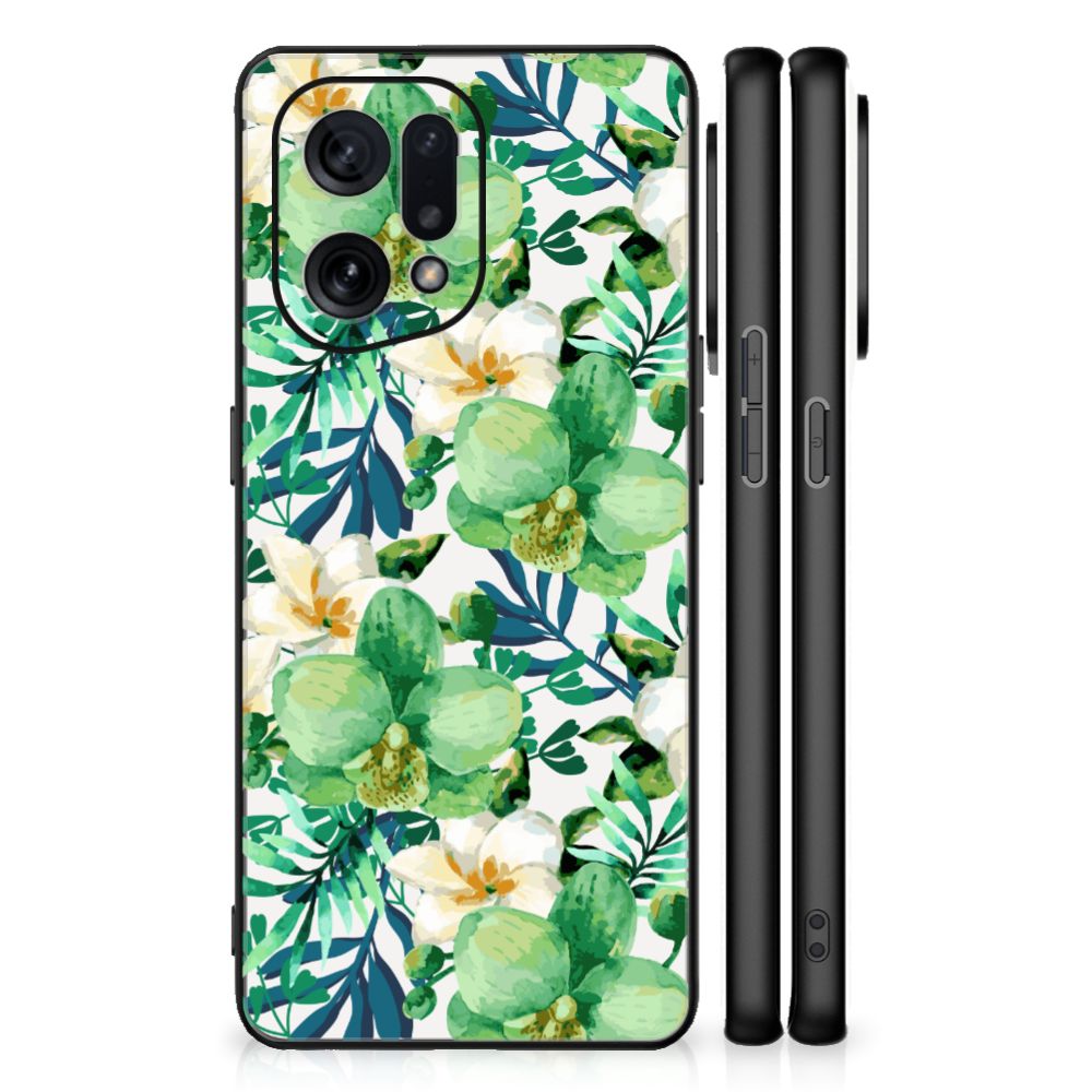 OPPO Find X5 Bloemen Hoesje Orchidee Groen B2C Telecom