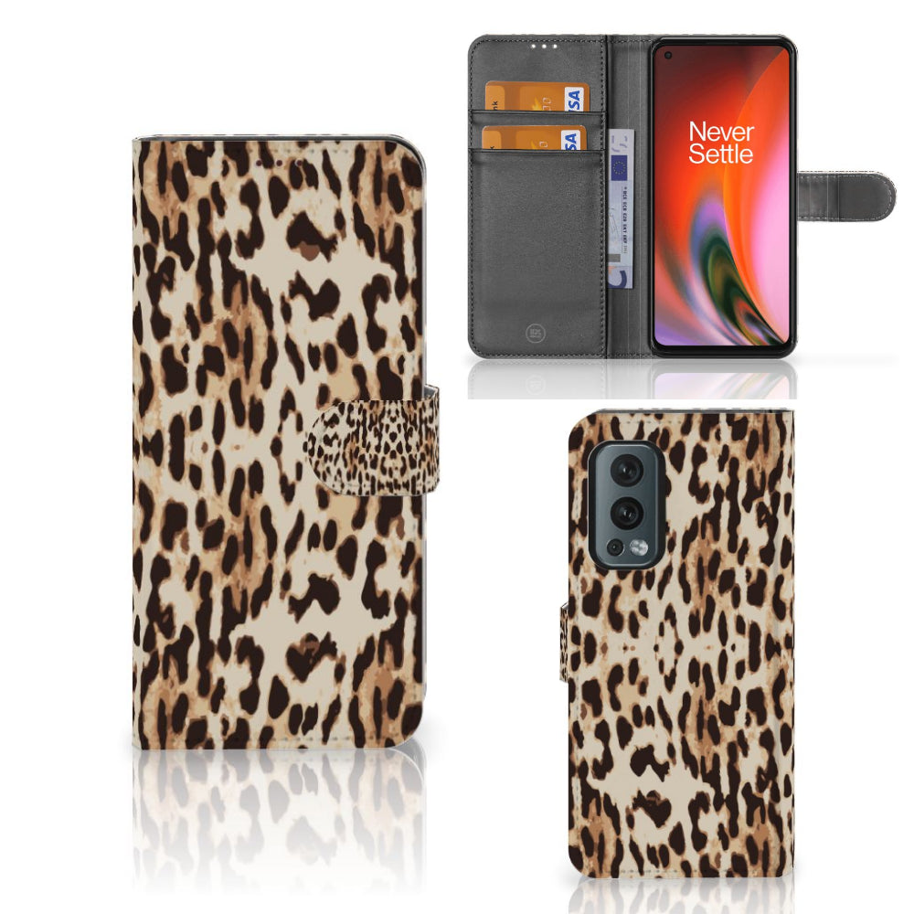 OnePlus Nord 2 5G Telefoonhoesje met Pasjes Leopard