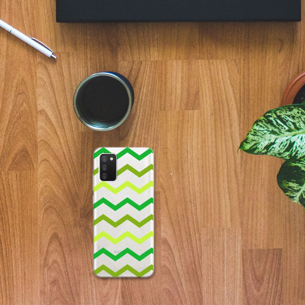Samsung Galaxy A02s TPU bumper Zigzag Groen B2C Telecom