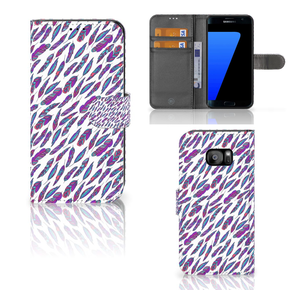 Samsung Galaxy S7 Edge Telefoon Hoesje Feathers Color