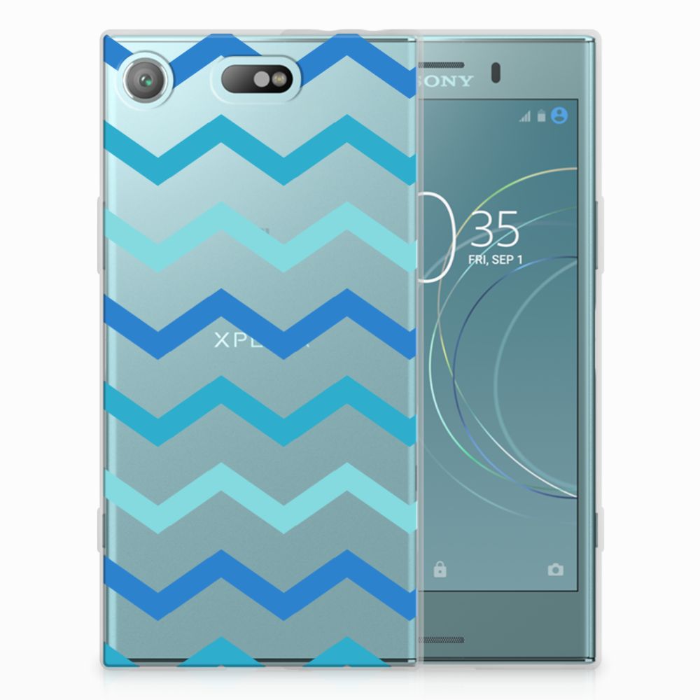 Sony Xperia XZ1 Compact TPU bumper Zigzag Blauw