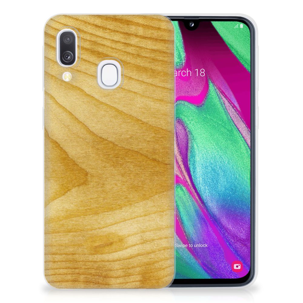 Samsung Galaxy A40 Bumper Hoesje Licht Hout