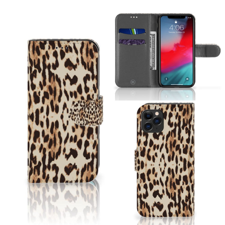 Apple iPhone 11 Pro Telefoonhoesje met Pasjes Leopard