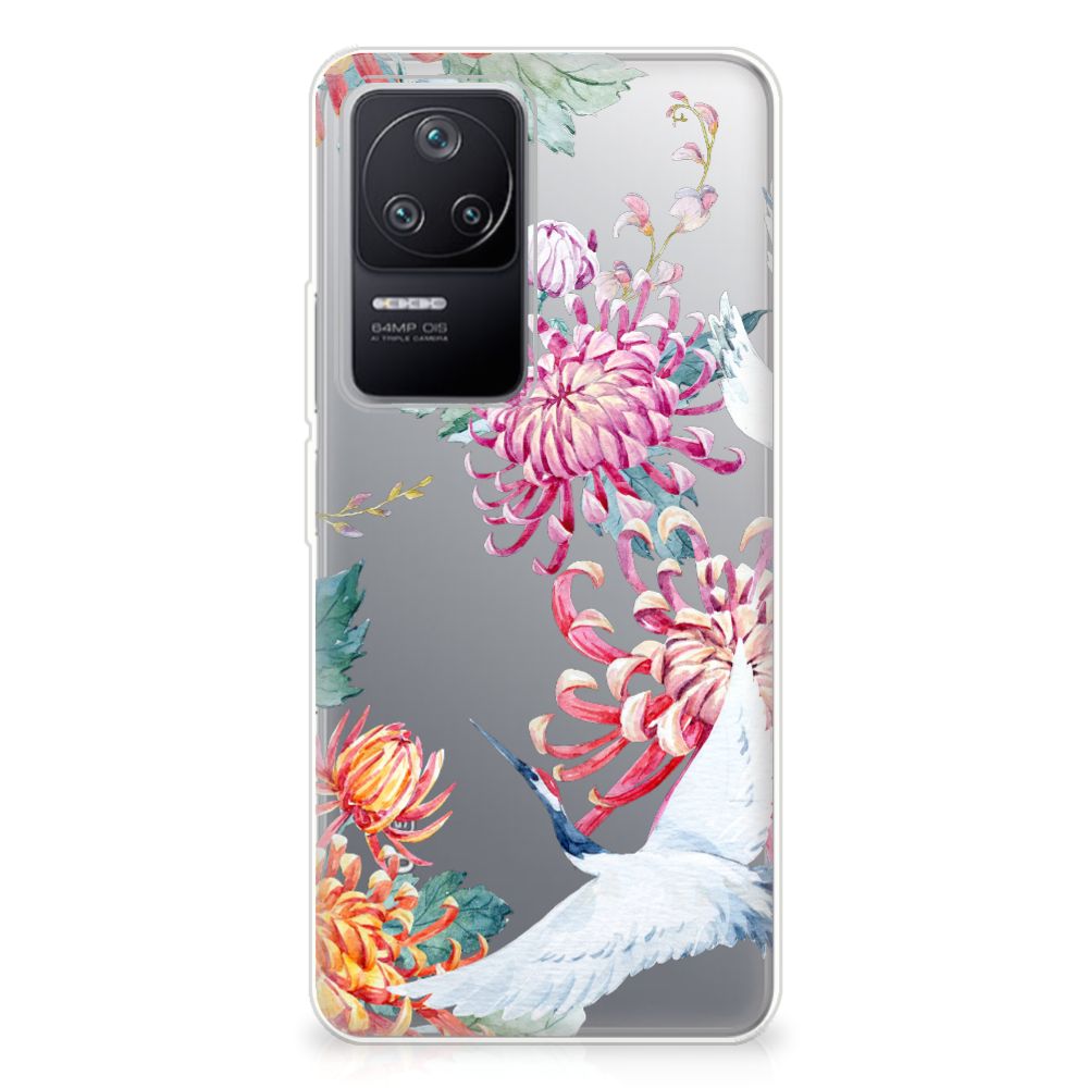 Xiaomi Poco F4 TPU Hoesje Bird Flowers