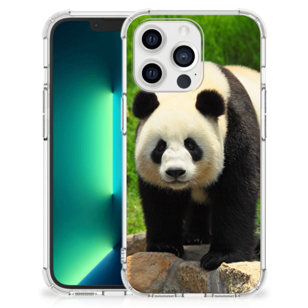 iPhone 13 Pro Max Case Anti-shock Panda met een schattige panda afbeelding 🐼.