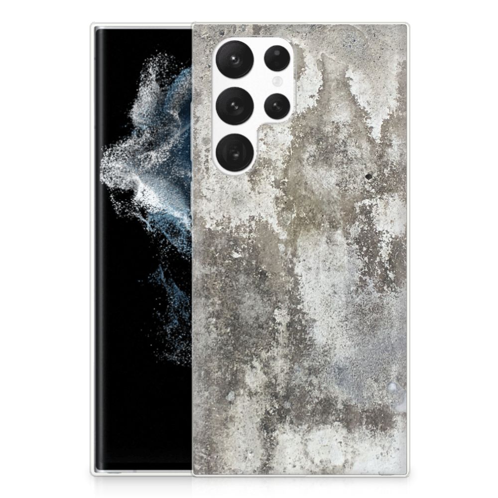 Samsung Galaxy S22 Ultra TPU Siliconen Hoesje Beton Print B2C Telecom