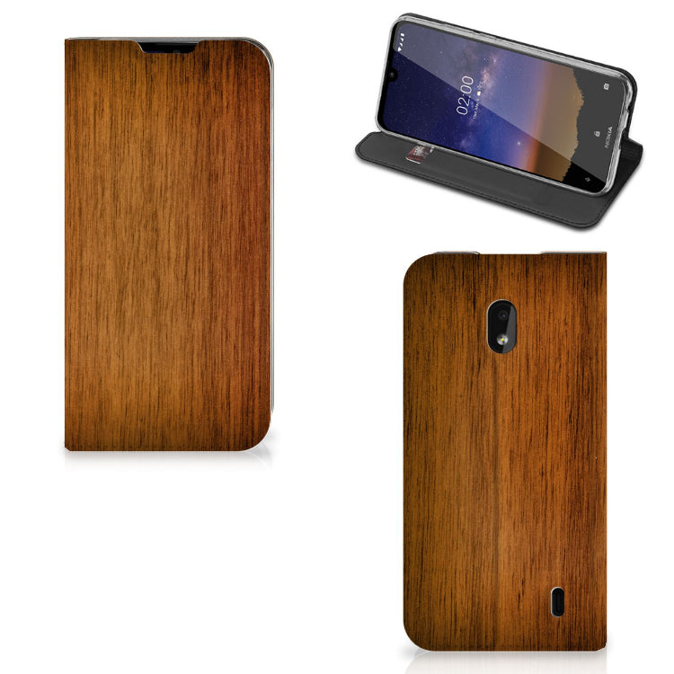 Nokia 2.2 Book Wallet Case Donker Hout