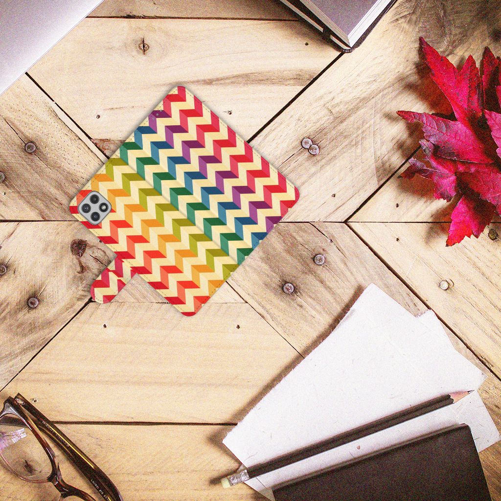 Samsung Galaxy A22 5G Telefoon Hoesje Zigzag Multi Color