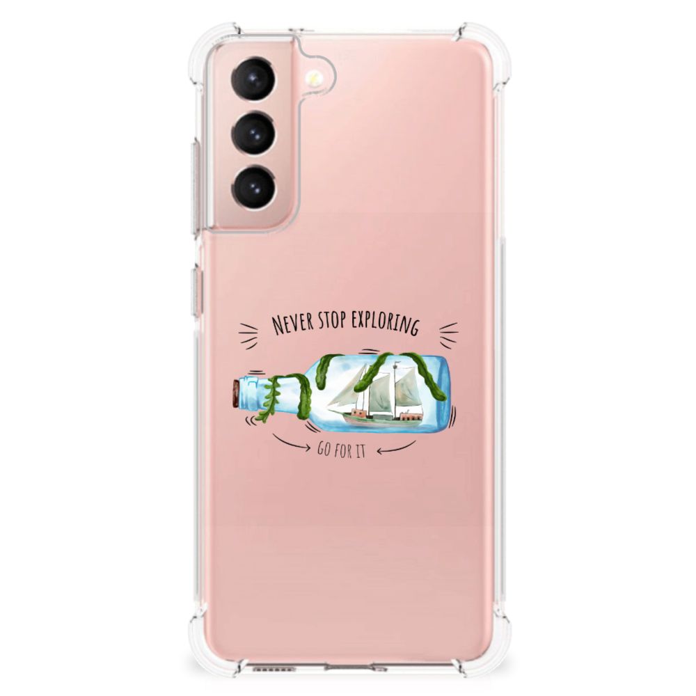 Samsung Galaxy S21 FE Stevig Bumper Hoesje Boho Bottle