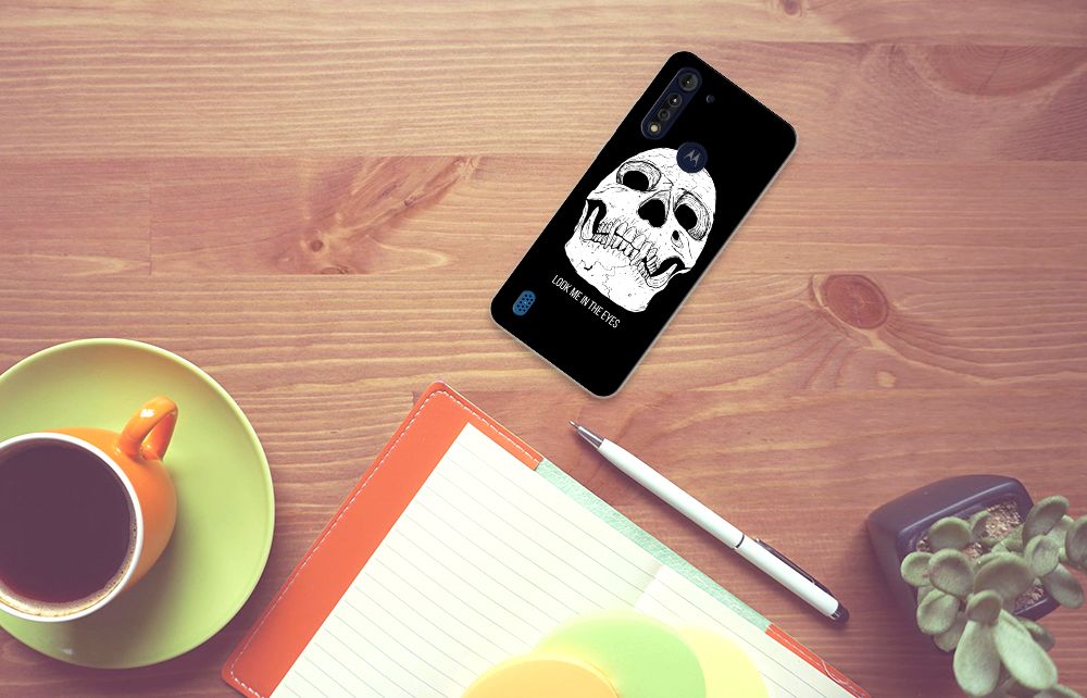 Silicone Back Case Motorola Moto G8 Power Lite Skull Eyes B2C Telecom