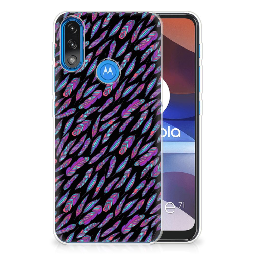 Motorola Moto E7/E7i Power TPU bumper Feathers Color