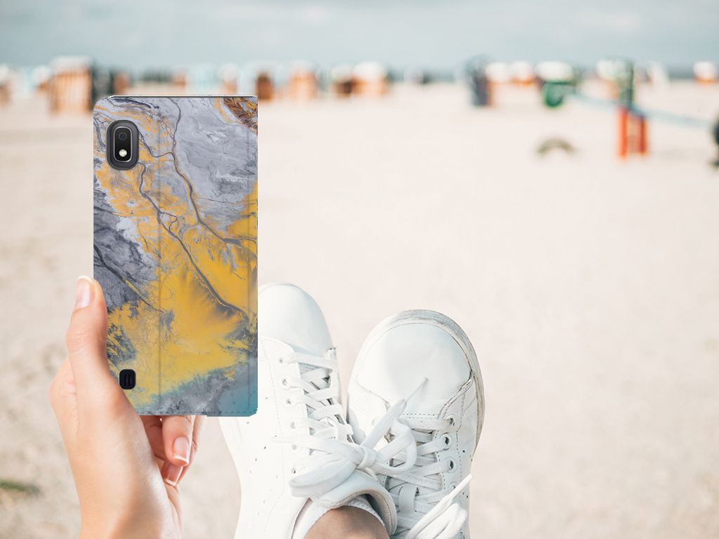 Samsung Galaxy A10 Standcase Marble Blue Gold