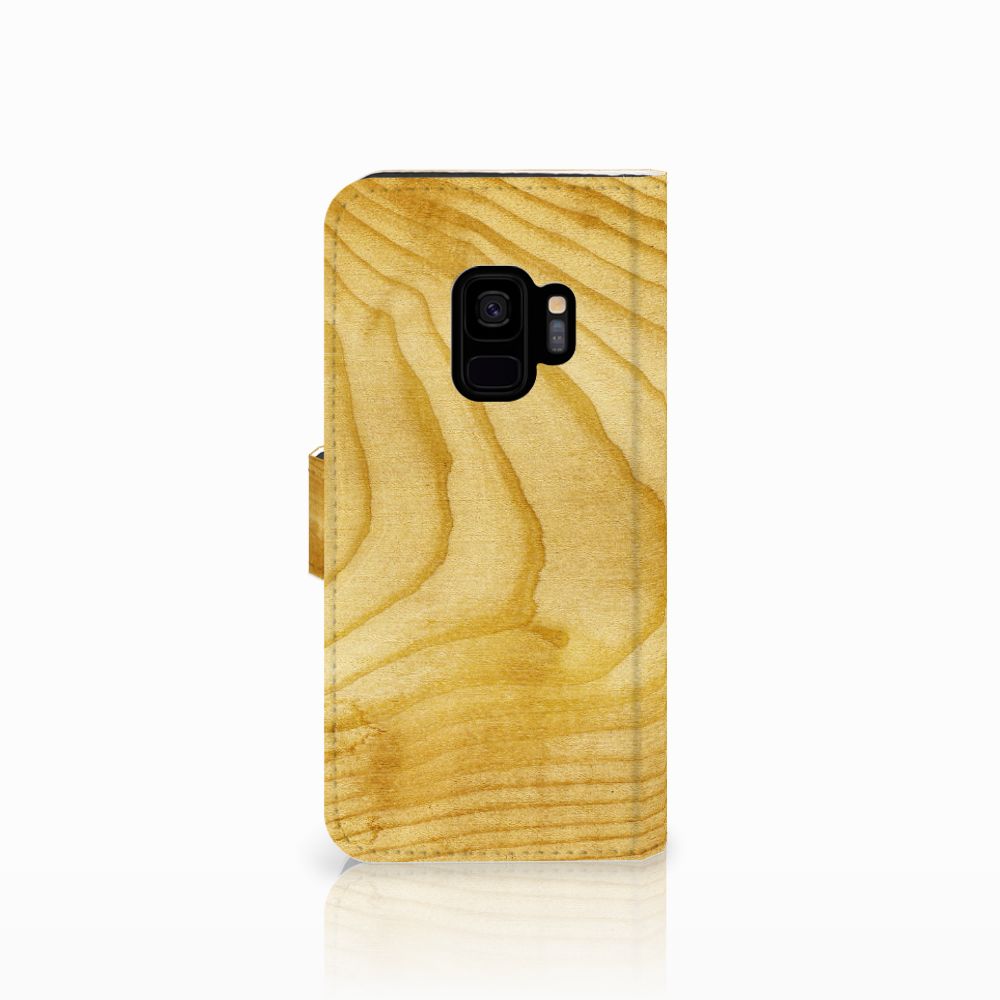 Samsung Galaxy S9 Book Style Case Licht Hout